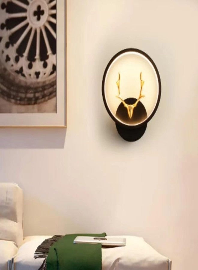 JAGGER مصباح حائط فاخر من جاغر LX4 بتصميم غزال ذهبي، مصباح ليلي، مصباح ديكور، غرفة معيشة، ألوان (أبيض دافئ + أبيض بارد + أبيض طبيعي) عبوة من قطعتين (مستدير (رأس غزال)) - Image 3