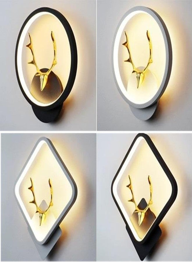 JAGGER مصباح حائط فاخر من جاغر LX4 بتصميم غزال ذهبي، مصباح ليلي، مصباح ديكور، غرفة معيشة، ألوان (أبيض دافئ + أبيض بارد + أبيض طبيعي) عبوة من قطعتين (مستدير (رأس غزال)) - Image 5