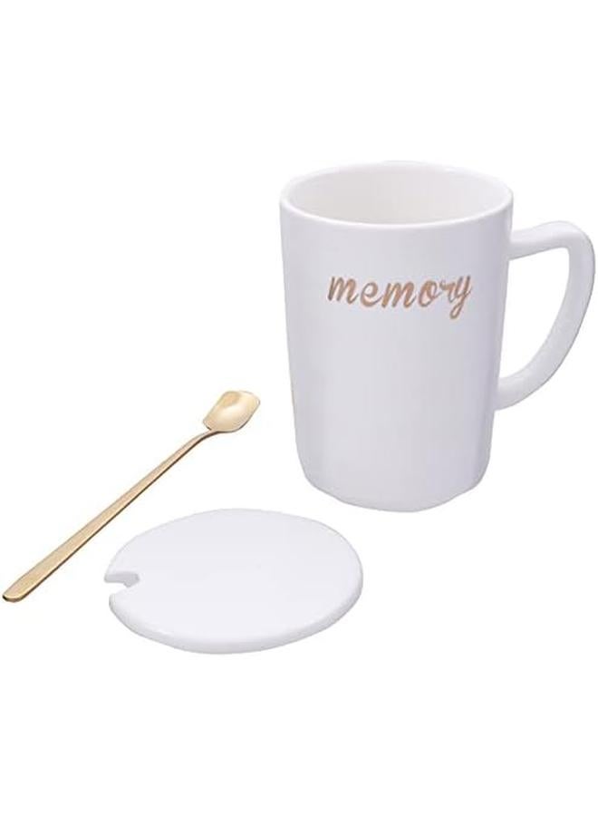 هوم كونسيبت غطاء كوب شاي معزول أنيق مع ملعقة 400 مل أبيض - Image 2