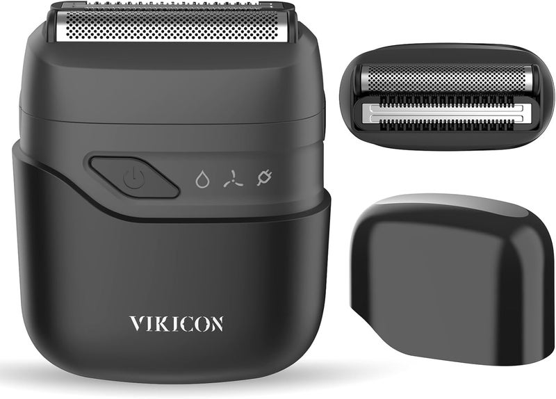 VIKICON Electric Foil Shavers for Men Compact Travel Face Shaver Mini Razor for Shaving Face Portable OnTheGo Shaver wDual Floating Blades Close Shave Stubble Trimmer USBC Gifts for Dad Him