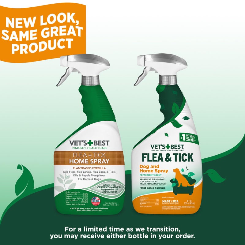 Vet's Best Vetâ€™s Best Flea and Tick Home Spray â€“ Plant-Based Flea and Tick Treatment for Dogs and Indoor Use â€“ Natural Spray with Essential Oils for Flea Control in Home â€“ 32 oz Bottles, 2 Pack - Image 2