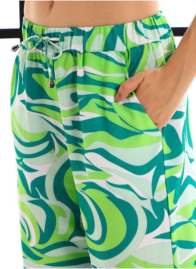 SASSAFRAS - Abstract Print Shirt & Straight Leg Pants Co-Ords by Styli - Image 1