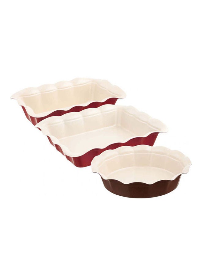 Baking Tool Set, 3 Pieces Red/White/Brown