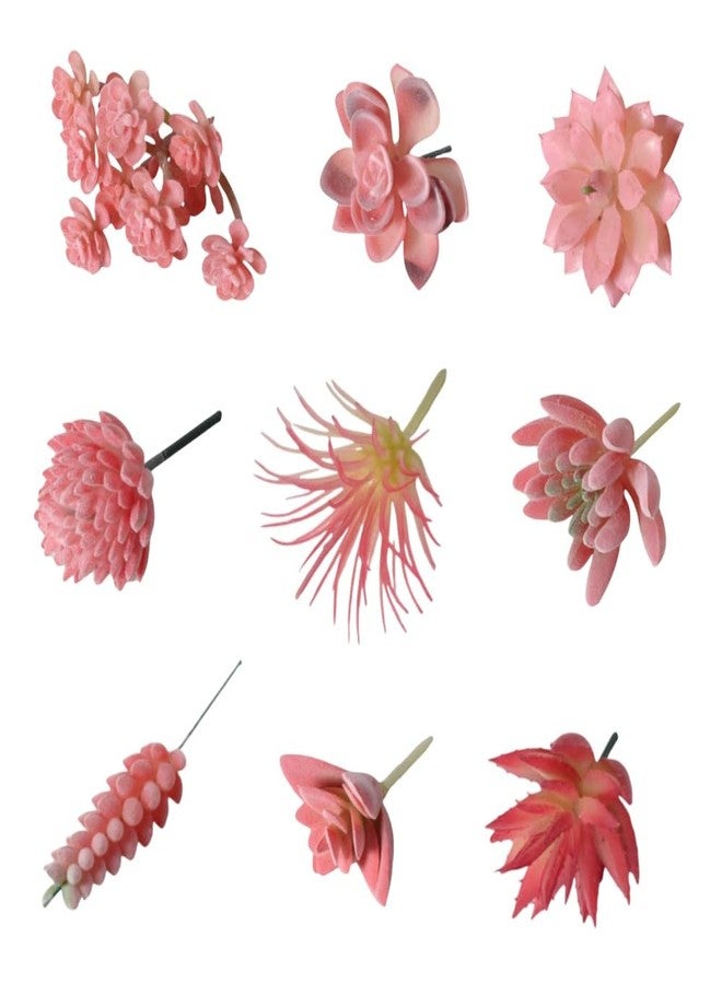DODXIAOBEUL Mini Artificial Succulents, Fake Small Plants, Fake Succulent Plant，Artificial Air Plants that Look Real, Faux Succulents Unpotted, for Party, Garden & Outdoor Home Décor (9, Pink) - Image 1