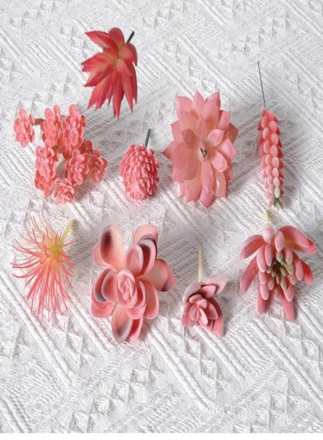 DODXIAOBEUL Mini Artificial Succulents, Fake Small Plants, Fake Succulent Plant，Artificial Air Plants that Look Real, Faux Succulents Unpotted, for Party, Garden & Outdoor Home Décor (9, Pink) - Image 3