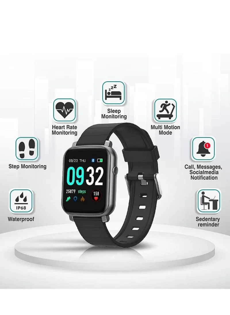 French Connection F1 Unisex Smartwatch With Heart Rate & Blood Pressure Monitoring And Silicone Strap - F1-B - 42 mm