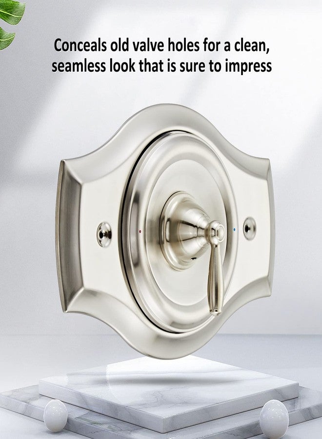 Tearel Renovation Shower Cover Plate for 2-Handle or 3-Handle to 1-Handle Shower Updates, Brushed Nikel - Image 2