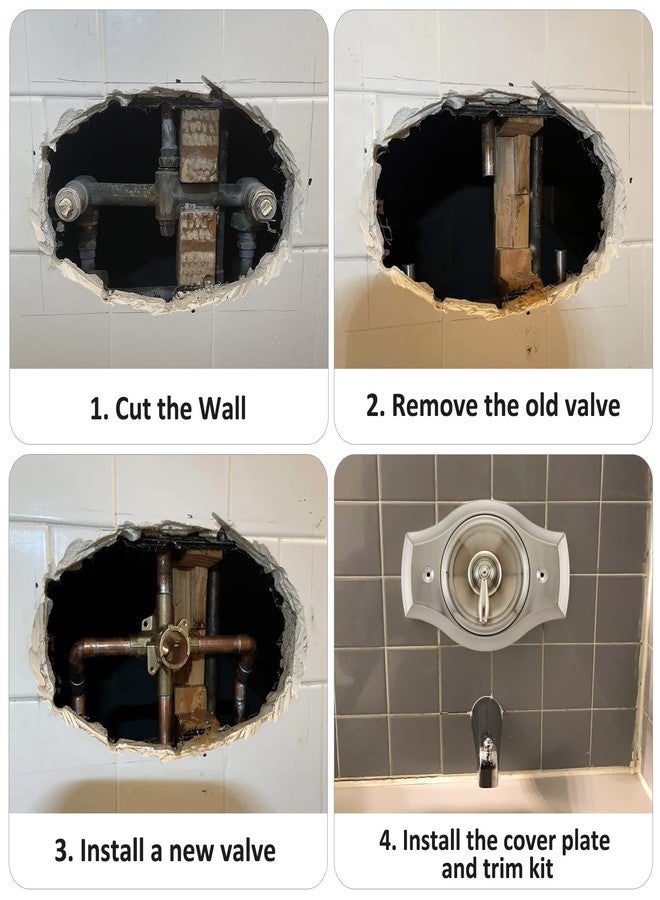 Tearel Renovation Shower Cover Plate for 2-Handle or 3-Handle to 1-Handle Shower Updates, Brushed Nikel - Image 5