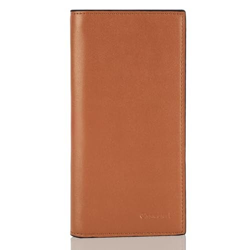 CASMONAL Premium Leather Checkbook Cover for Men and Women Checkbook Holder Wallet RFID Blocking - Image 1