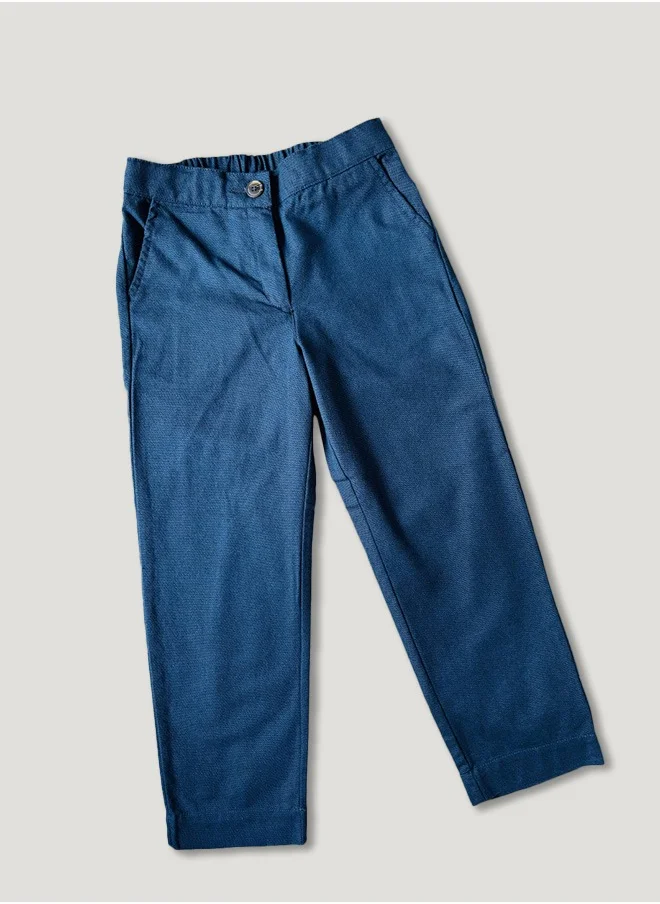 One Friday One Friday Kids Girls Navy Blue Solid Trouser