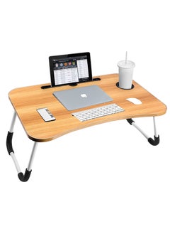 Multi-Purpose Laptop Desk 60X40X28Cm For Study And Reading With Foldable Non-Slip Legs Reading Table Tray, Laptop Table, Laptop Stands, Laptop Desk, Foldable Study Laptop Table Beige