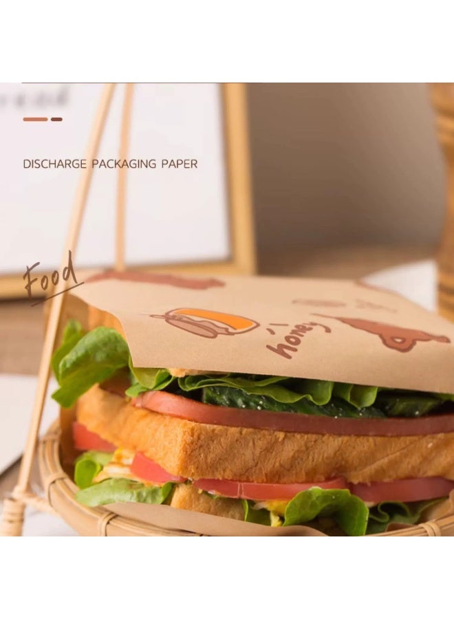 100pcs Kraft Paper Packing Bags,Sandwich Packing Bags - Image 2