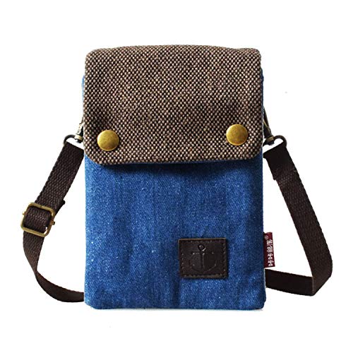 WITERY Small Crossbody Bags for Women - Handmade Cute Canvas Cross Body Phone Purse Cloth Pouch with Adjustable Shoulder Strap, Mini Teen Girl Travel Cell Phone Purse Wallet - Image 1