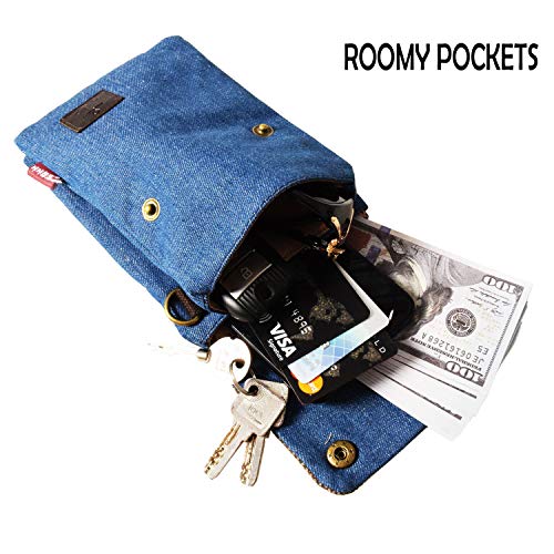 WITERY Small Crossbody Bags for Women - Handmade Cute Canvas Cross Body Phone Purse Cloth Pouch with Adjustable Shoulder Strap, Mini Teen Girl Travel Cell Phone Purse Wallet - Image 5