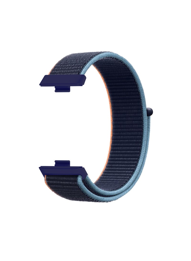 3 Packs Suitable for Huawei Watch Fit 3/4 Velcro Nylon Loop Strap, Nylon Watchband Replacement Bracelet for Huawei Watch Fit 3/4 (Navy, Dark Olives, Sea Shell Color ﻿）  - Image 4