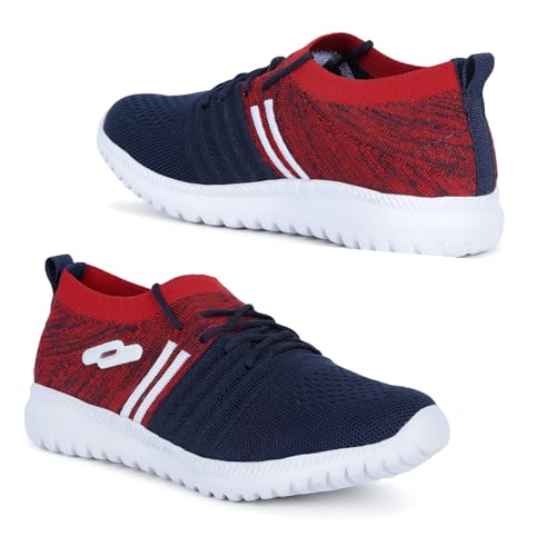 TRASE Sports Shoes for Kids Boys | Walking, Running, All Day Casual & Sports Wear (Navy-Red, 4 UK) - Image 4