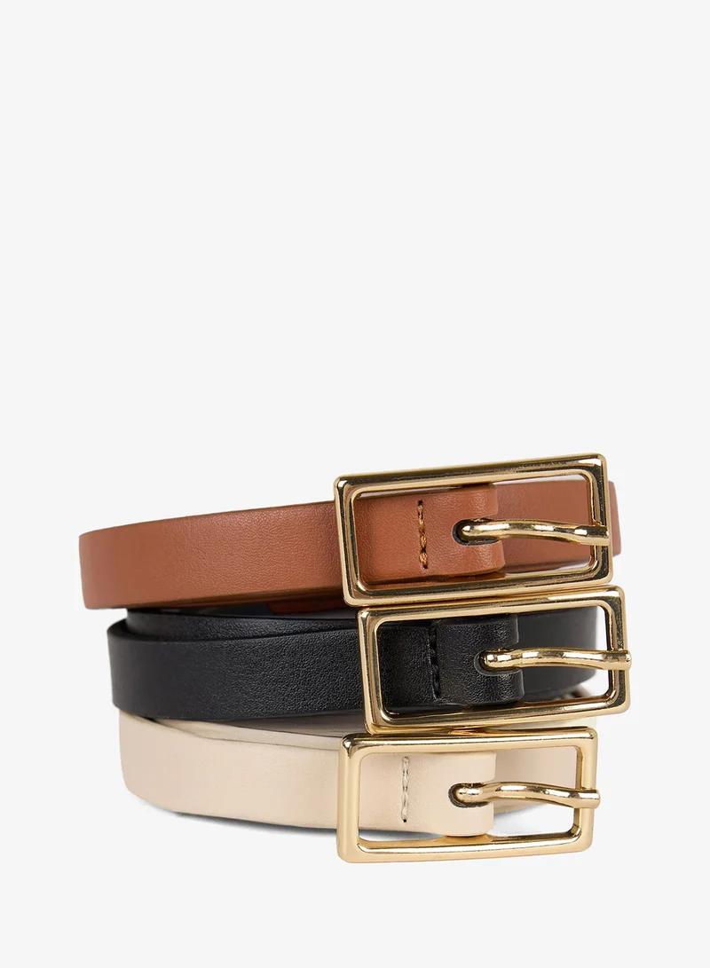 Woman Faux Leather Triple