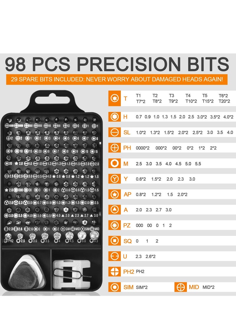 Arabest - Precision Screwdriver Set, Professional Grade 115 in 1 Magnetic Repair Tool Kit for Electronics, Computer, iPhone, Laptop, Game Console, Watch, Eyeglasses, Modding and DIY Projects - Image 1