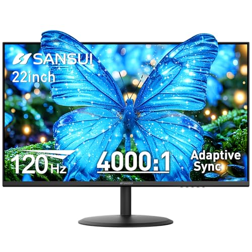 SANSUI 22 Inch 120Hz Monitor FHD Computer Monitor 40001 Contrast Ratio with Adaptive Sync HDR 100 sRGB HDMI x 2 VESA Mount Eye Care for HomeOffice ES22X3AH One HDMI Cable Included - Image 1