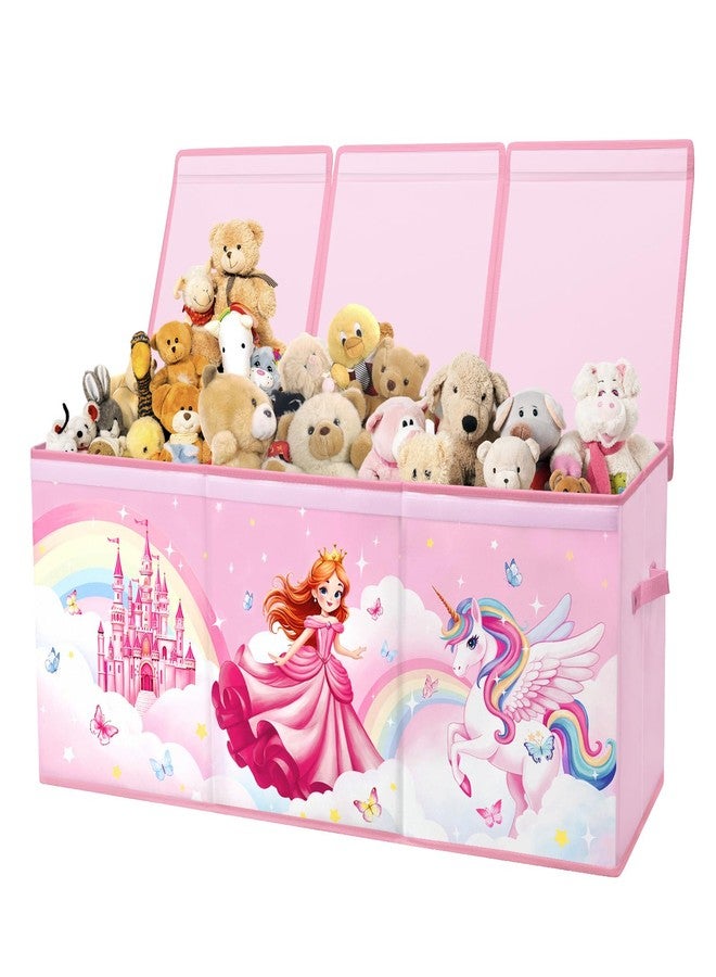 alldomess Toy Storage Bin with Lids,Extra Large Toy Box Chest with Handles for Kids Boys Girls,Collapsible Storage Organizer Box Bin Basket for Bedroom,Playroom, Nursery,37.8"x12.6" x15.7",Princess Unicorn - Image 1