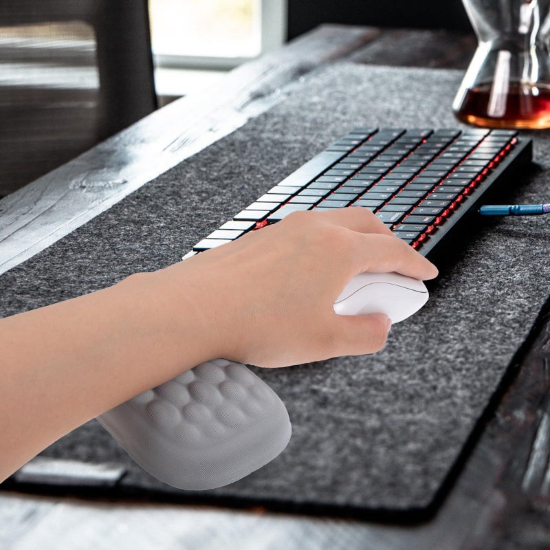 Gray Memory Foam Keyboard Wrist Rest and Mouse Pad Ergonomic Support for Office Computer - Image 5