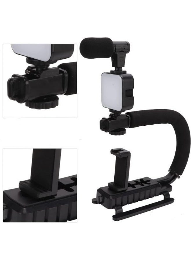 5-in-1 Video Camera Rig with Stabilizing Handle, Microphone & LED Light Kit – Universal Smartphone Mount for Professional Video Creation - Image 2