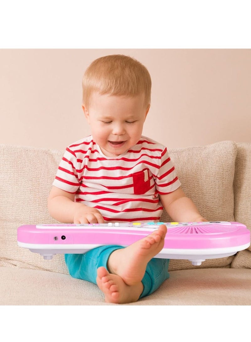 SYOSI Kids Piano Keyboard, Piano for Kids with Microphone Portable Electronic Keyboards for Beginners 37 Keys Musical Toy for Baby Girls Birthday Gift 3 4 5 6 7 Year Old Kids Toy Piano (Pink)  - Image 5