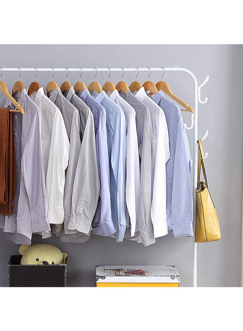 AGD Clothes Organizer and Metal Stand with Two Bottom Shelves for gags and Shoes/white - Image 2