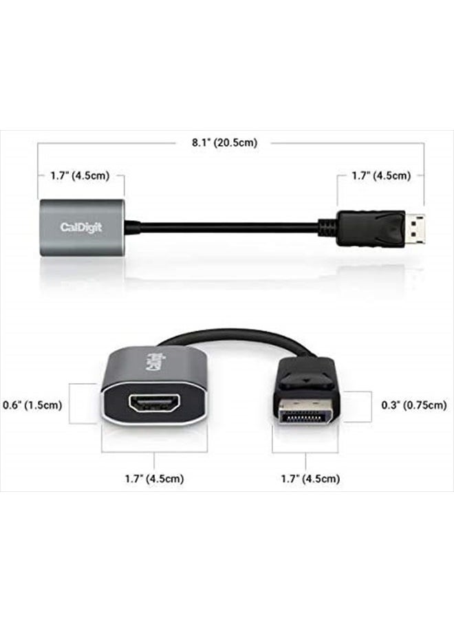 CalDigit DisplayPort 2.0 to HDMI 2.1 (DP to HDMI) Active Adapter 8K 60Hz UHD (7680 x 4320), High Refresh, 10 bit Color, HDR and Eyefinity Support (DP 2.0 to HDMI 2.1 (8K))  - Image 4