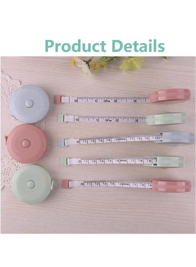 Generic Mini Retractable Tape Measure(3 Packs) , Flexible, Pocket Size, Dual Sided, 150CM Tailor Measuring Tapes for Body Measurement Weight Loss Cloth Knitting Craft  - Image 5