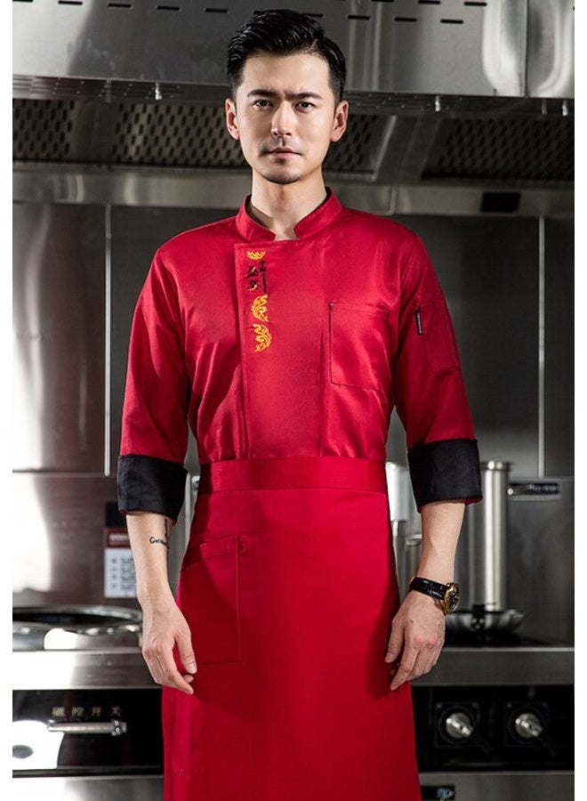 NIBEMINENT Breathable Chef Jacket Hotel Costume  Men Women Restaurant Kitchen Cook Clothes Waiter Uniform Chef Shirt - Image 1