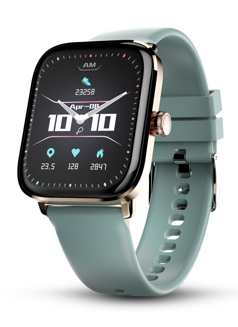 Pebble Ultra Rapid Smart Watch for Men and Women, 1.83" HD Display, Fastest Charging, Premium Metal Build, Unisex Design, Bluetooth Calling, Health Suite, Lightweight, Fast Pairing, Blush Green  - Image 1