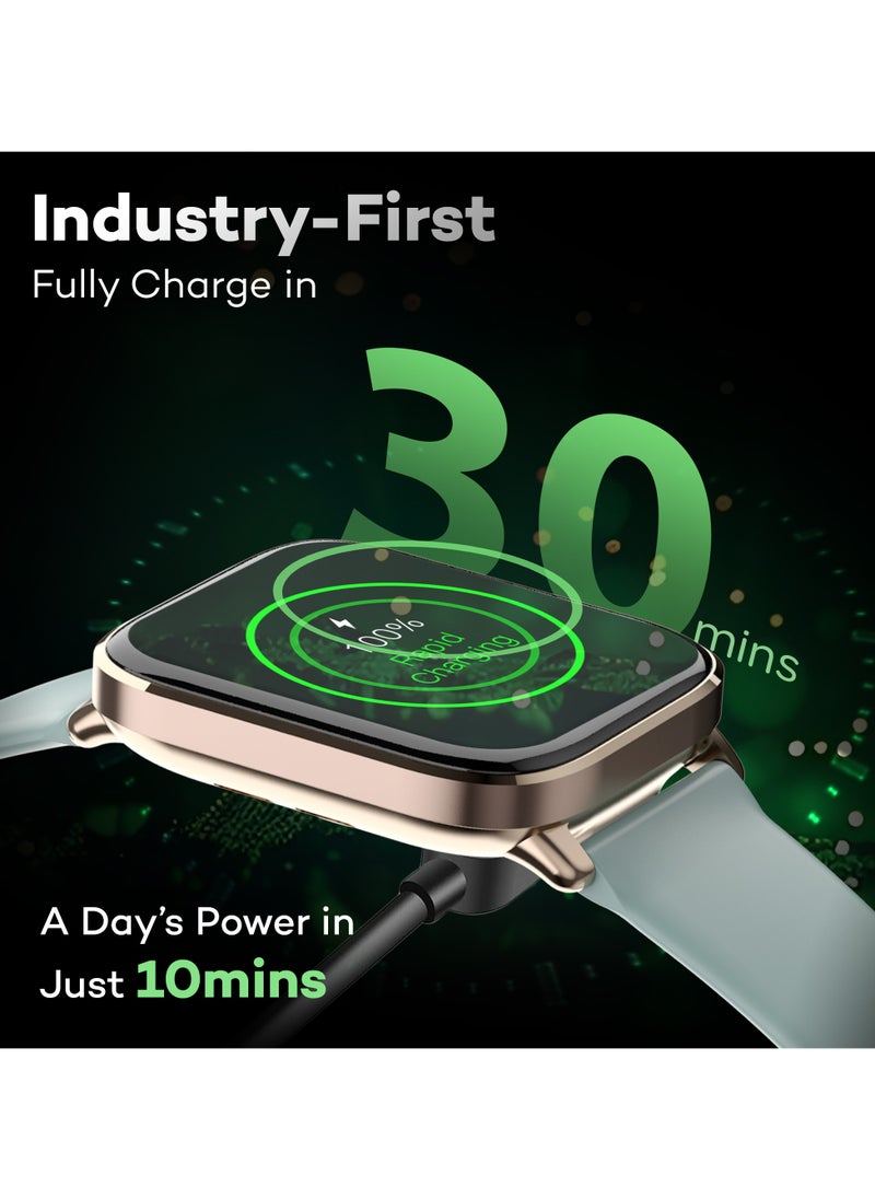 Pebble Ultra Rapid Smart Watch for Men and Women, 1.83" HD Display, Fastest Charging, Premium Metal Build, Unisex Design, Bluetooth Calling, Health Suite, Lightweight, Fast Pairing, Blush Green  - Image 5