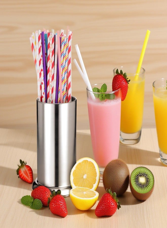 Zelphvt 2 Packs Straw Holder for Counter, Stainless Steel Straw Holder Counter-top Straw Dispenser Coffee Stirrers Organizer Container for Store Restaurant, Bar, Home(6.7"x4.9") - Image 3