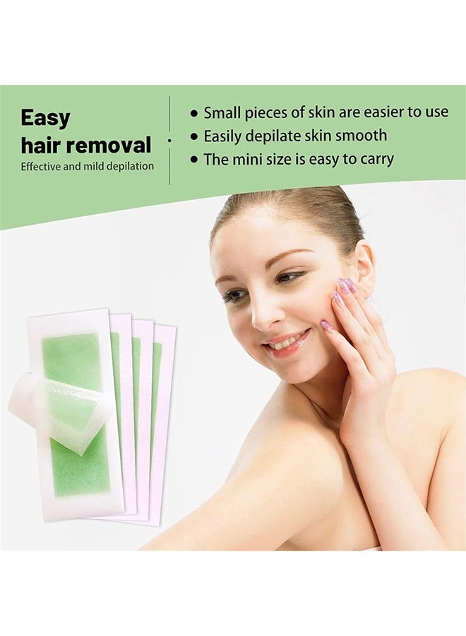 Hair Removal Wax Paper, 100 Pieces of Women's Lips Facial Wax Strips Lip Hair Beard Face Smooth Whitening Paste Ready-to-use Fast Hair Removal Patch for Arms, Legs, Armpit Hair, Eyebrow Hair, Etc. - Image 3