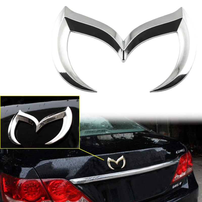 Generic Xotic Tech Rear Trunk Evil M Emblem Logo Decor Badge Decal, Compatible with Mazda 3 6 CX MX Miata (Silver)  - Image 1