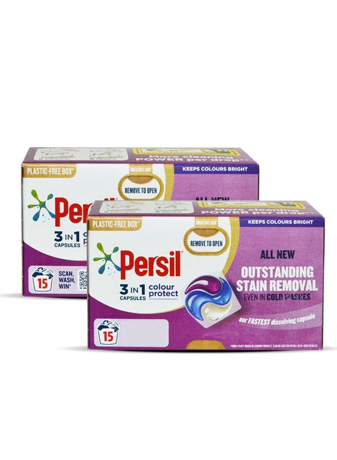 Persil Laundry Detergent Liquid 15 Capsules 2x316g - Image 1