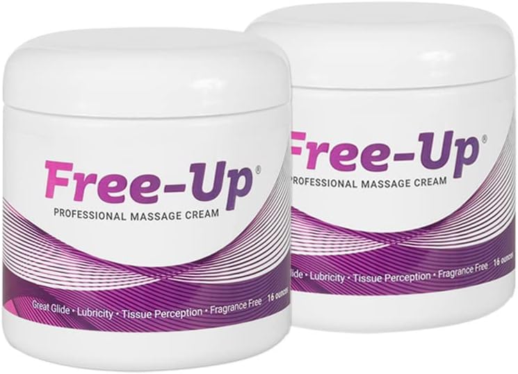 Free-Up -Professional Massage Cream, Fragrance-Free, Great Glide, Lubricity, Tissue Perception, Perfect for Physical Therapy, Massage Versatile, Non-Greasy, 16 Oz Jar, 2 Pack - Image 1