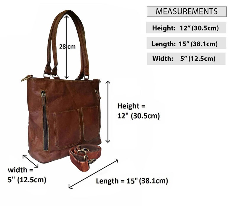 Madosh Womens Bag Casual Purse Shoulder Tote Genuine Leather Shopping Handbag Cross body Evening Brown Satchel - Image 5