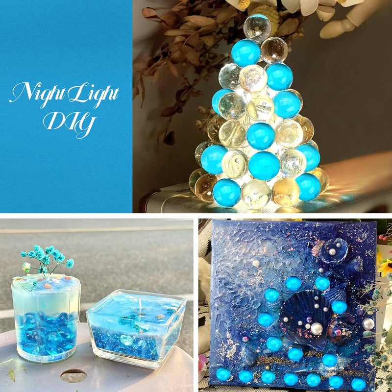 RUOJAS 10LB Ocean Blue Flat Glass Marbles for Vases, Gemstone Beads Vase Filler Decorative Glass Pebbles for Fish Tank, DIY Crafts, Aquarium Decor Rocks - Image 5