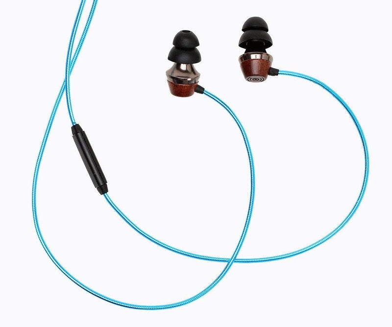 Symphonized ALN 2.0 Premium Genuine Wood In-ear Noise-isolating Headphones|Earbuds|Earphones with Innovative Shield Technology Cable and Mic (Metallic Blue) - Image 2