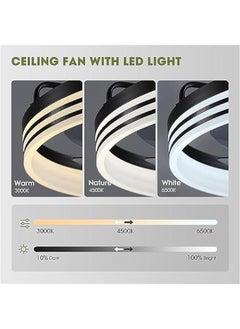 Arabest Black 20 Smart Low Profile Ceiling Fan with Lights and Remote, 6 Wind Speeds, Flush Mount - Ideal for Bedroom, Kids Room, and Living Room.  - Image 3