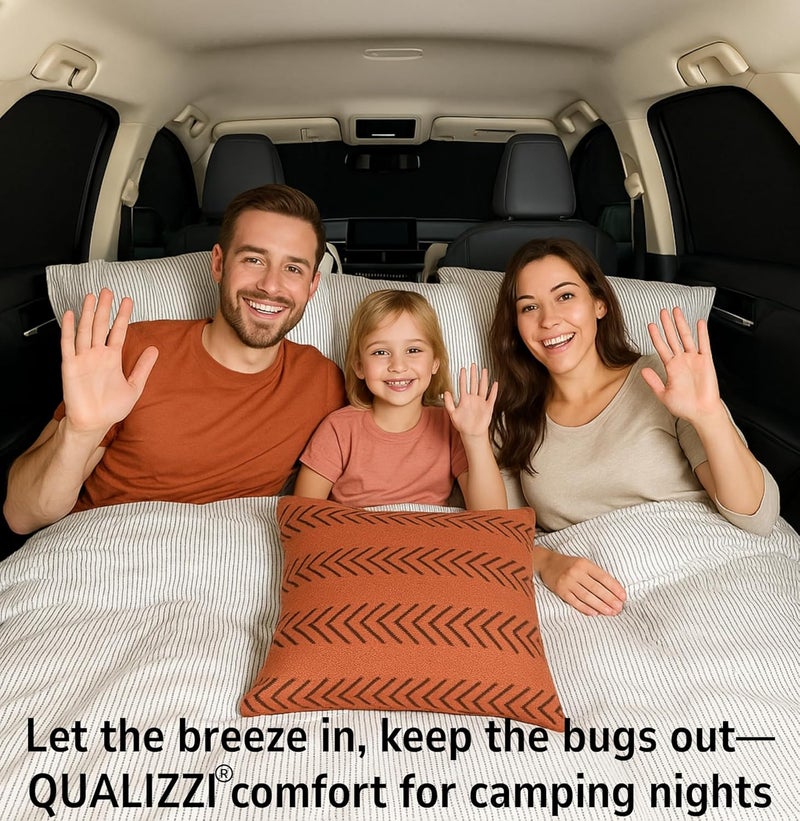 Qualizzi XL/Car Window Shades for SUVs (10 Sizes) - Breathable Stretchy Mesh Screens for Baby, Sun, Heat, Bug & Privacy Protection, Ideal for Camping Adventures, 2-Pack by - Image 5