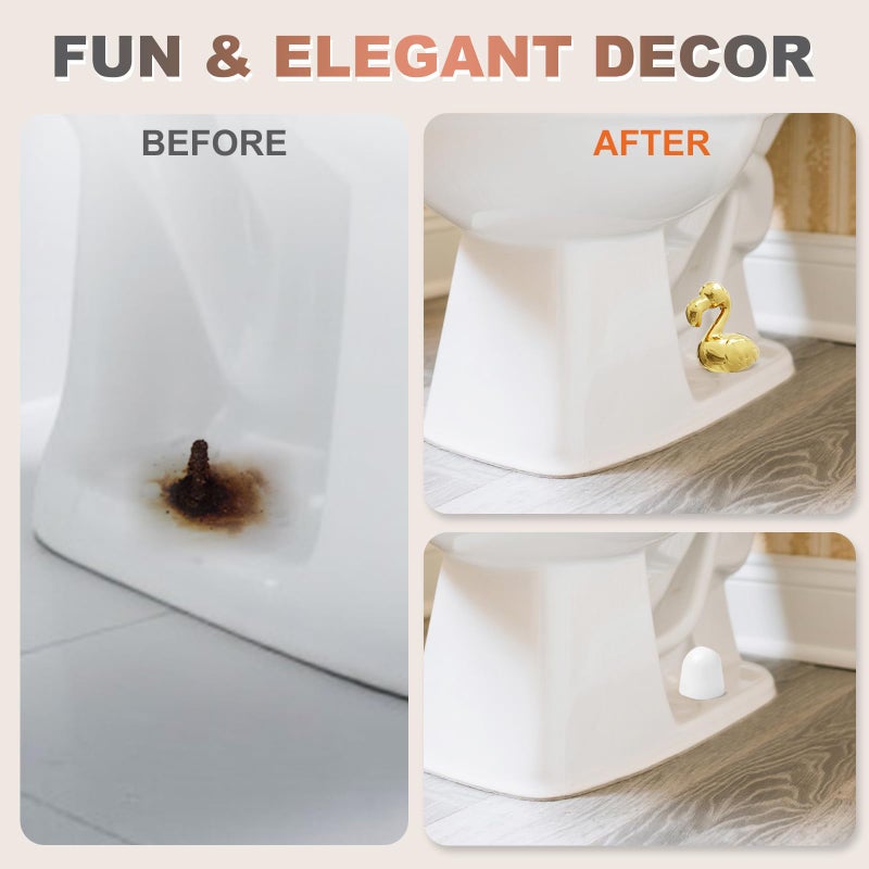 boeemi Flamingo Toilet Bolt Covers Decorative - 2PCs Cute Ceramic Toilet Bolt Caps for Bottom of Toilet, Gold Bathroom Decor Screw Covers, Flamingo-Gifts for Women - Image 2