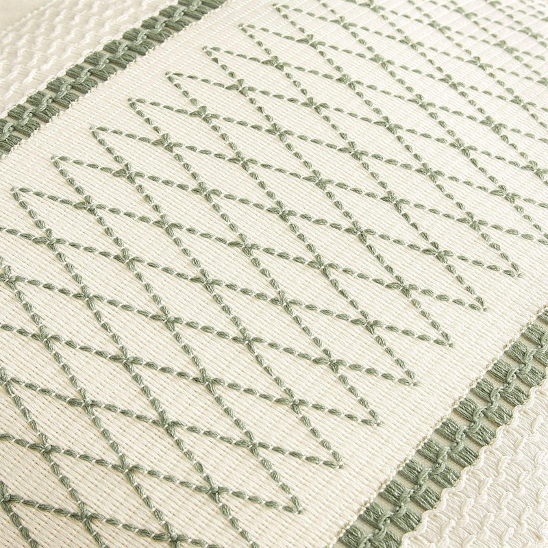 ZeeMart 2 Packs Cotton Boho Throw Pillow Covers 20x20 Inch Grid Green  Soft Farmhouse Decorative Couch Pillow Cases Sage Green Cushion Covers for Sofa Bed Living Room Home Decor - Image 4