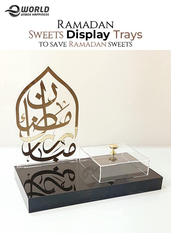 Eworld Ramadan Decorative Tray Ramazan Mubarak Dessert Serving Tableware Plates for crescent decorations