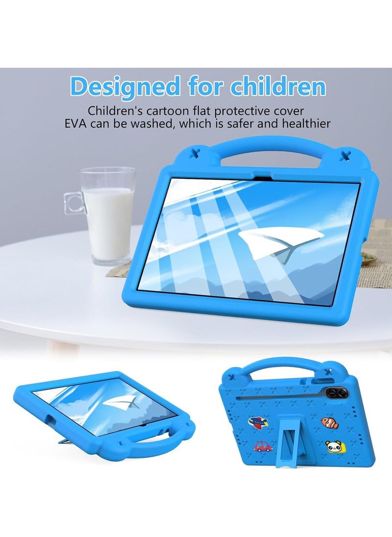 VKL - حافظة متوافقة مع Honor Pad X9 11.5 بوصة 2023، ملحقات DIY للأطفال، حافظة مقاومة للصدمات مع [حامل أقلام] [حزام الكتف] [حامل المقبض] (أزرق سماوي) - Image 1