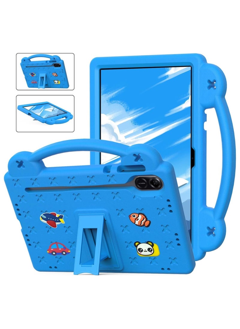 VKL - حافظة متوافقة مع Honor Pad X9 11.5 بوصة 2023، ملحقات DIY للأطفال، حافظة مقاومة للصدمات مع [حامل أقلام] [حزام الكتف] [حامل المقبض] (أزرق سماوي) - Image 1