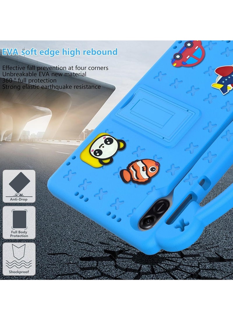 VKL - حافظة متوافقة مع Honor Pad X9 11.5 بوصة 2023، ملحقات DIY للأطفال، حافظة مقاومة للصدمات مع [حامل أقلام] [حزام الكتف] [حامل المقبض] (أزرق سماوي) - Image 1