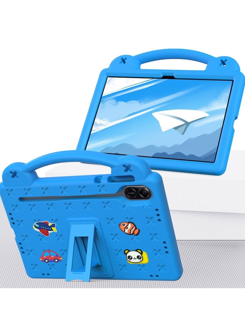 VKL - حافظة متوافقة مع Honor Pad X9 11.5 بوصة 2023، ملحقات DIY للأطفال، حافظة مقاومة للصدمات مع [حامل أقلام] [حزام الكتف] [حامل المقبض] (أزرق سماوي) - Image 1
